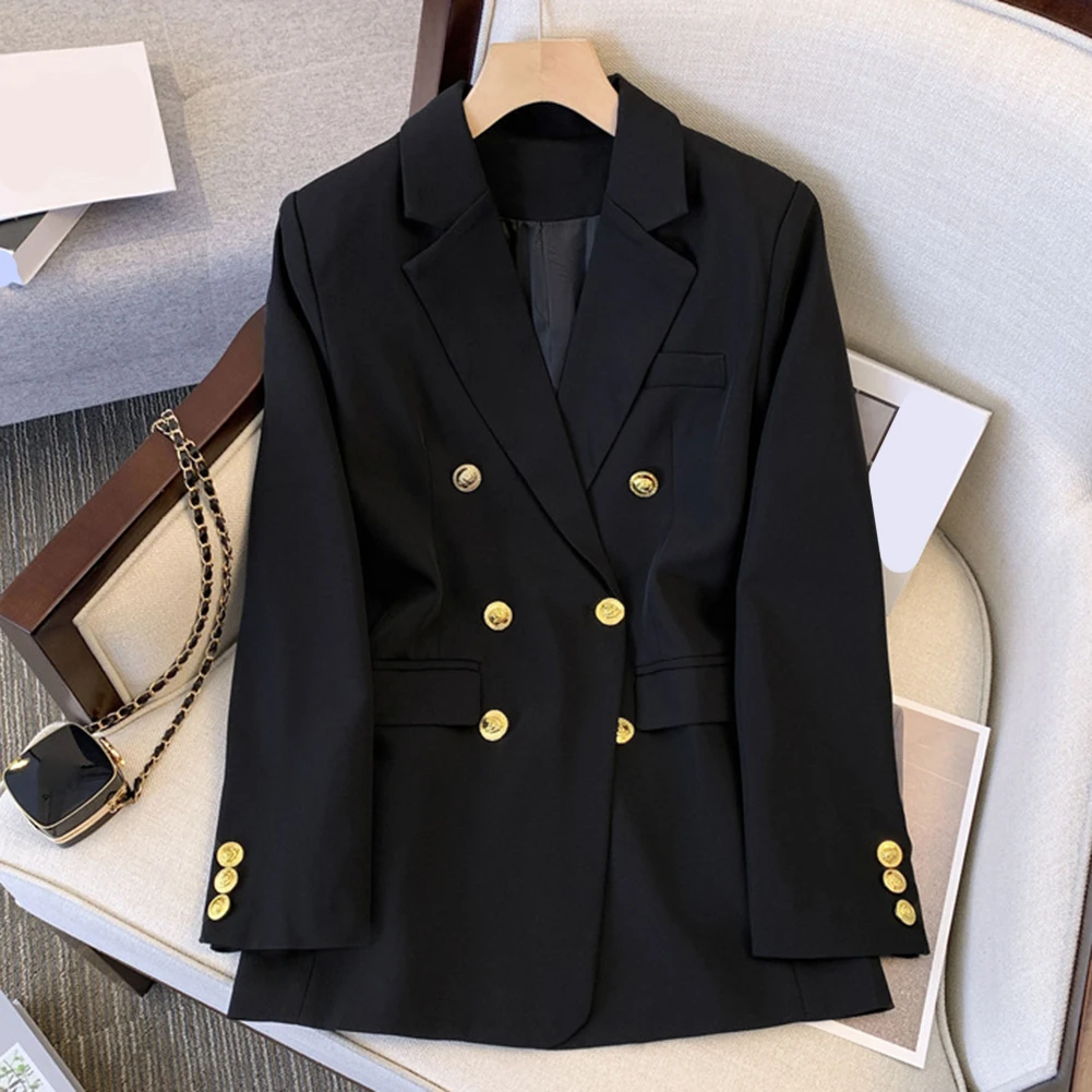 Dameskostuum met lange mouwen, casual effen kleur, knoopzak, reversblazer, polyester voor lente, zomer, herfst, winter