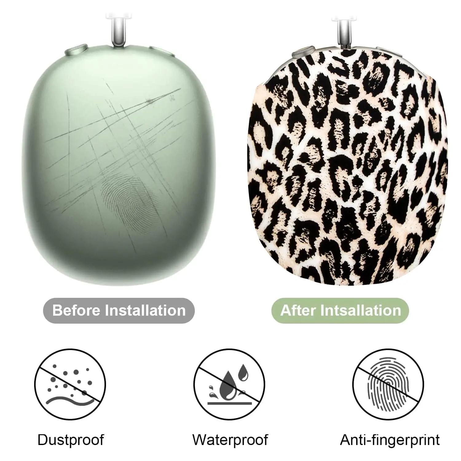 Leopard print silicone protective cover for airpods apple max headphone cover 4 in 1 kits case for air pods max 2020 cases cover