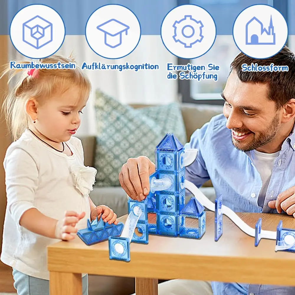 磁気ブロック 65個、教育用ビルディングブロック、子供向けSTEM玩具、創造的な屋内遊びギフト