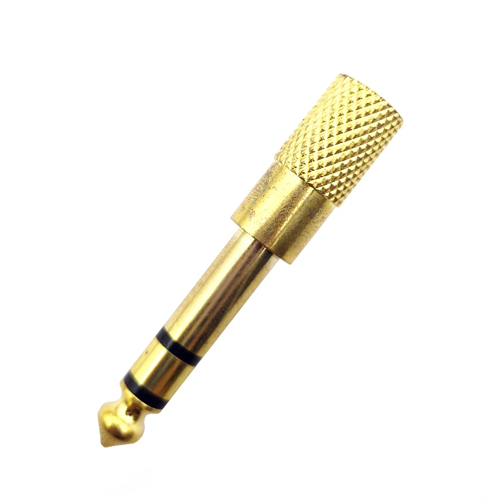 1-3pcs Gold-plating 3.5/6.5MM 6.5 To 3.5 Male Plug Female Connector Headphone Audio Adapter Microphone Audio Frequency Converter