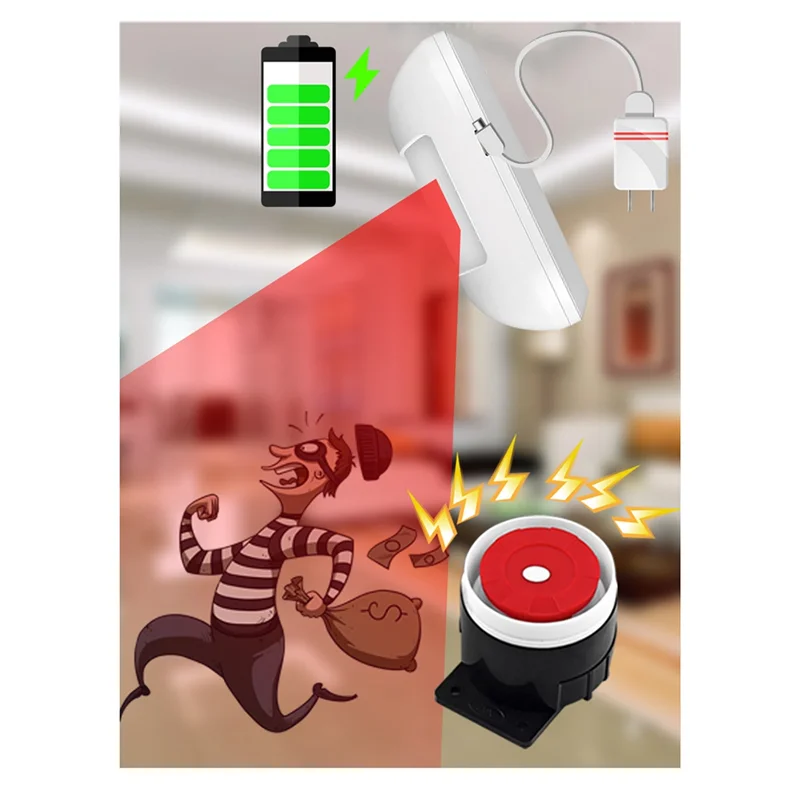 

M13kenhanced Wireless PIR Motion Sensor Alarm Detector 433Mhz Wireless Infrared Detector