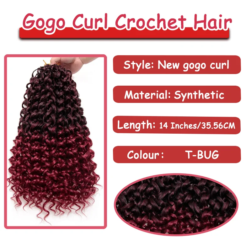 18-дюймовые предварительно заплетенные крючком волосы для женщин - Gogo Curl/пляжные завитки/океанские/воды/глубокие волны вязаные крючком волосы 8 упаковок, синтетические волосы