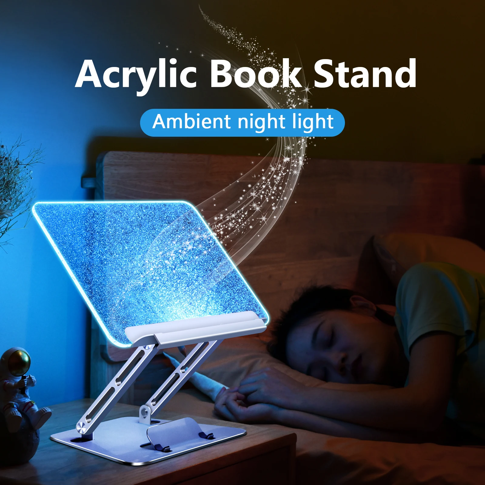 Oatsbasf Starry Sky Computer Stand Laptop Phone Holder Tablet Stand Atomosphere Night Light Foldable Reading Desk iPad Bracket