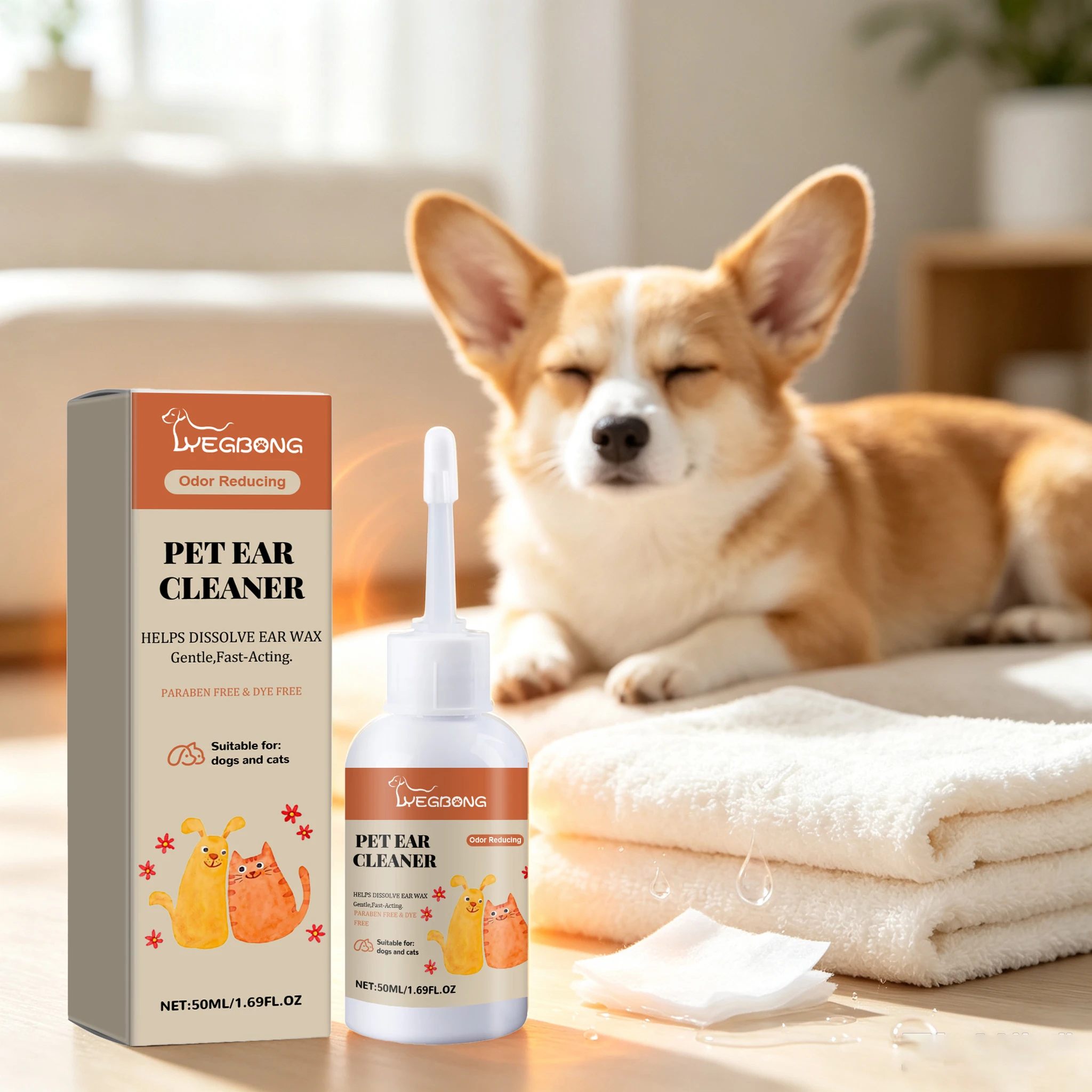Pet Ear Cleaner - 50ML Obat Tetes Pembersih Telinga Hewan