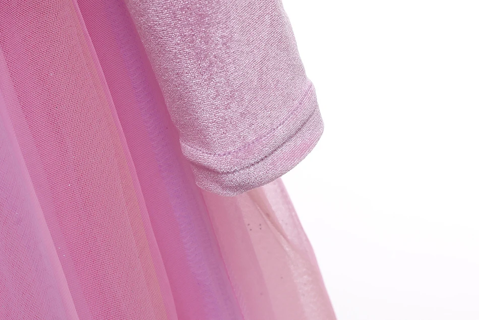 Rapunzel Rosa Langärmeliges Cosplay Prinzessinnenkleid Kinder Geburtstagsparty Ballkleid Mädchen Weihnachten Halloween Karneval Festival Festkleid – Detail 6