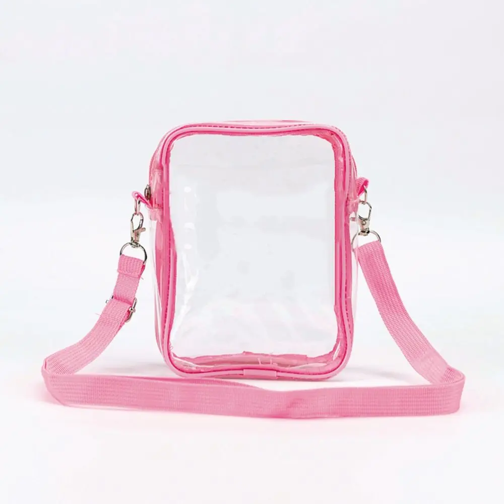Casual Wear PVC Clear Shoulder Bag Transparent Storage Bag Crossbody Phone Pouch Simple Messenger Bag Festival