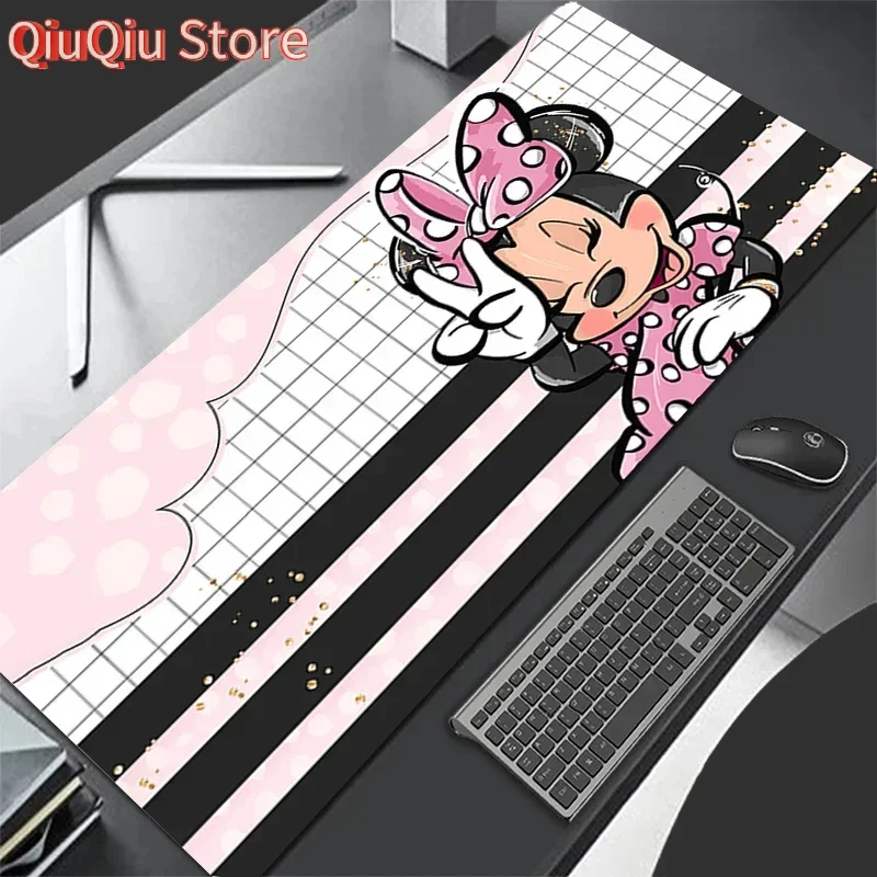 

New Leather Mouse Pad Gaming Anime Keyboard Pads Mousepad Disney Minnie Mouse Pink Pads Laptop Extended Desk Mat for Girls Gamer