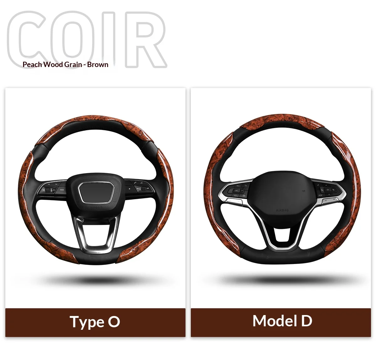 3-Piece Segmented Texture Car Interior, Steering Wheel Cover, Anti-Slip Decoration, Comfortable to the Touch