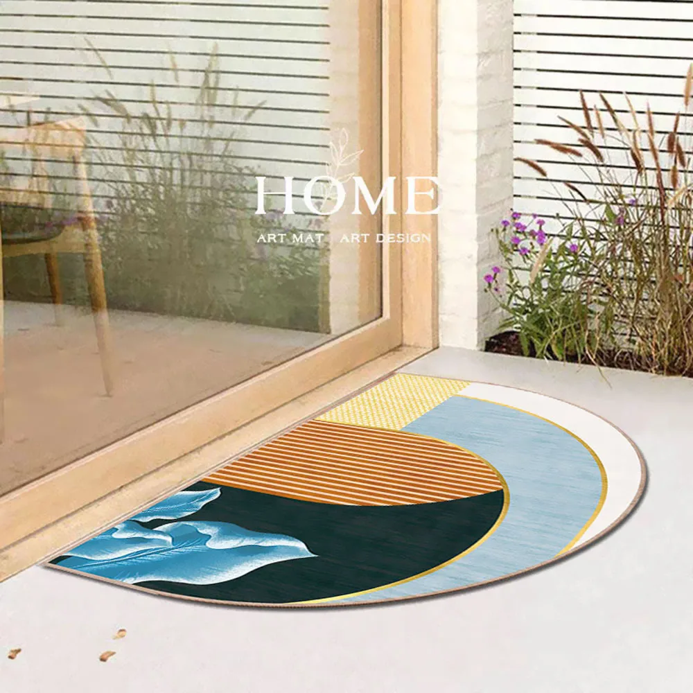 Half Round Entrance Doormat Anti Slip Floor Mat Minimalist style Bedroom Carpet Strong Water Absorbent Bath Mats Bathroom Rugs