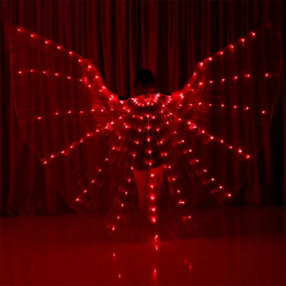 LED Luminescent Color Cloak Adult Children Dancers Luminous Butterfly Wing Stage Performance Belly Dancing Party Photo Prop