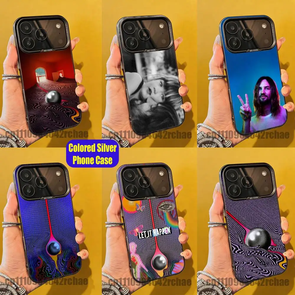 For T-Tame I-Impala Deadbeat Currents Phone Case iPhone 15,17,11,14,13,16,12,E,Max,Plus,Air,Pro,Mini Colored Silver Cover