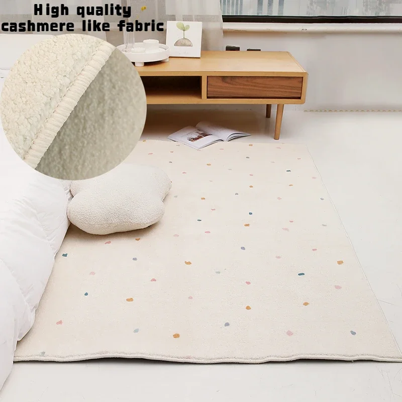 Modern Minimalist Living Room Cream Color Children\'s Crawl Rugs Ins Bedroom Home Decoration Plush Fluffy Carpet  Tatami Cute Mat