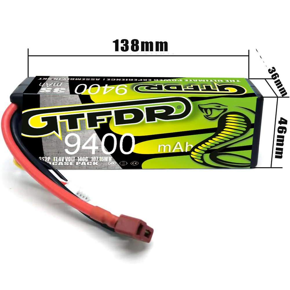 แบตเตอรี่ GTFDR 3S LIPO 11.4V HV 9400MAH 10000MAH 7200MAH 8200MAH สำหรับเฮลิคอปเตอร์ 1/8 1/10 รถบังคับวิทยุ เรือ รถบรรทุก UAV แข่ง