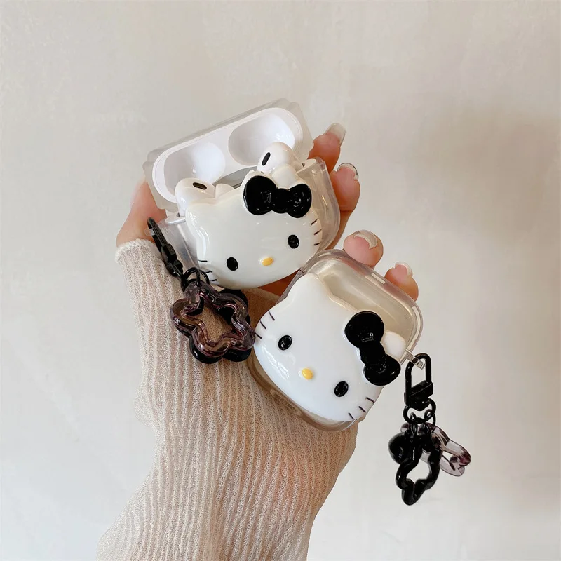 Funda rosa de Hello Kitty con campana pequeña para Airpods Pro de segunda generación, funda de TPU para auriculares para Airpods de tercera generación, funda para niña