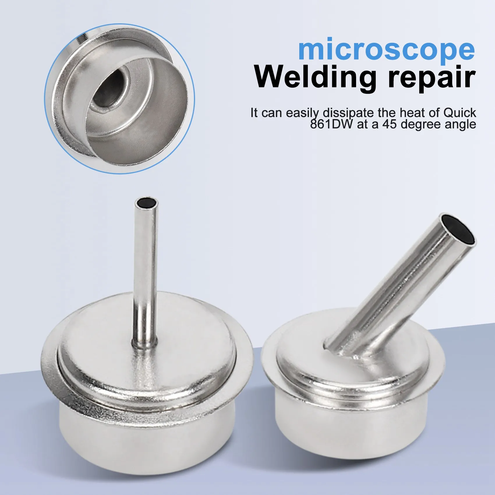 ABFI 6Pcs Quick 861DW Hot Air Station Resisting Nozzles 3/4/6/8/10/12Mm Nozzle Sleeve For PCB Microscope Soldering Repair view 4