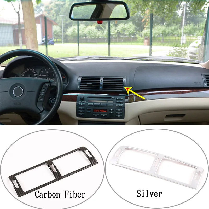 

For BMW 3 Series E46 1998-04 ABS Silver car center console air conditioning air outlet decorative frame Stickers Car Accessories