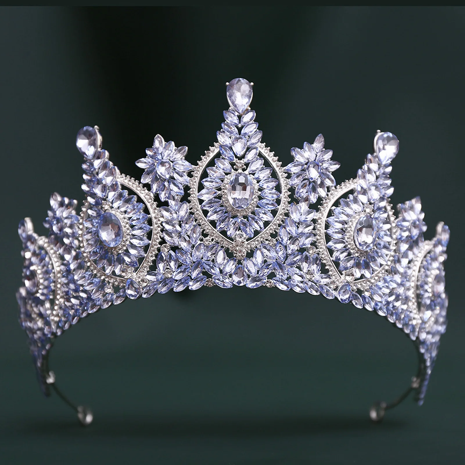 

Bridal Crystal Crown Glossy Rhinestone Headband Princess Diadem Big Baroque Wedding Tiaras for Women Beauty Pageant Hair Jewelry