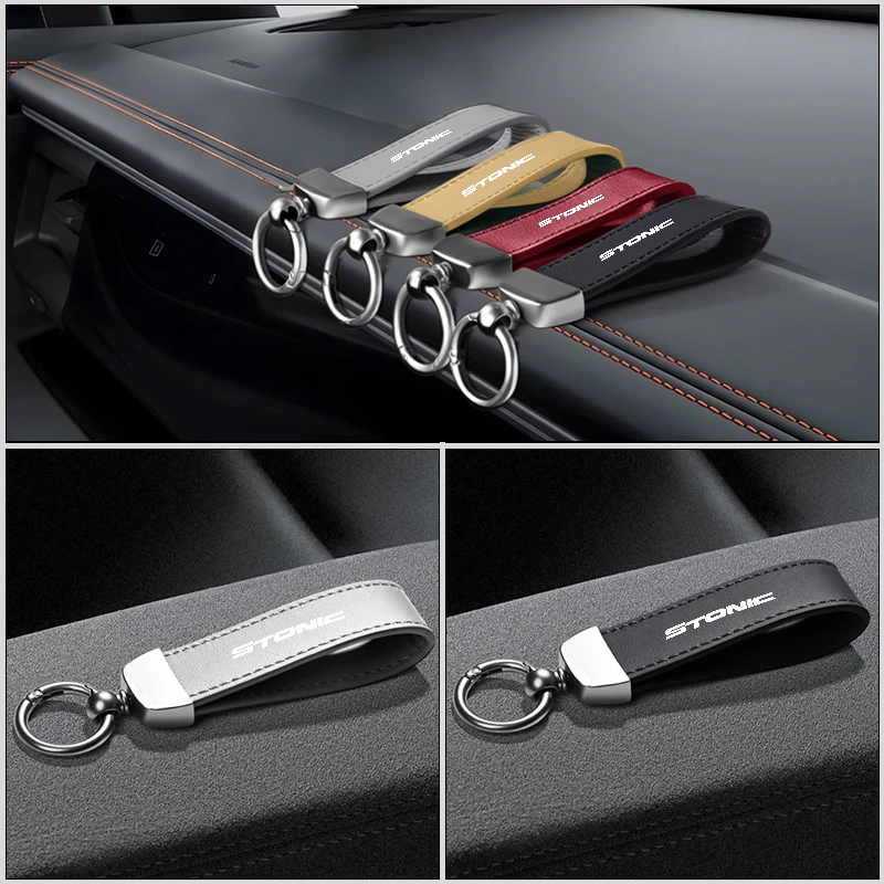 Car Logo KeyChain Leather Key Rings Auto Accessories For KIA Stonic Ceed Sportage Rio K5 Optima Cerato Proceed Venga Sedona Fort - view 6
