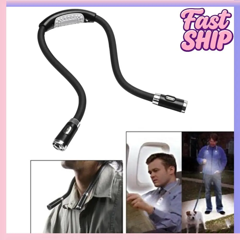 

Flexible Neck Hug Book Light with 4LED Reading Lamp Modes Portable Flashlight Soft Outdoor Camping Night Lights