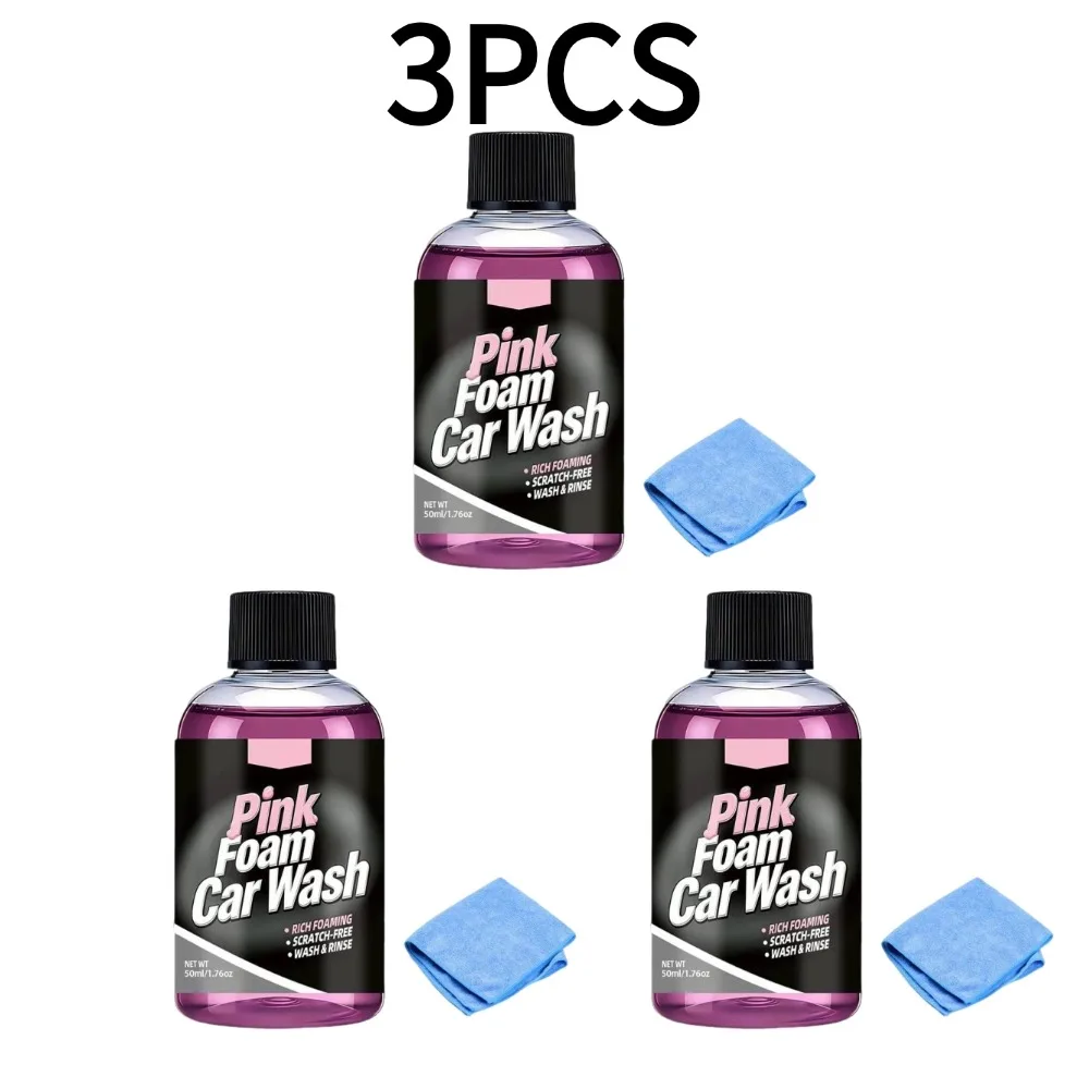 50ml Foam Car Wash Liquid Active Snow Shampoo Rich Foaming Soap Scratch Free Deep Clean with Microfiber Towel Automobile 1/5PCS view 5