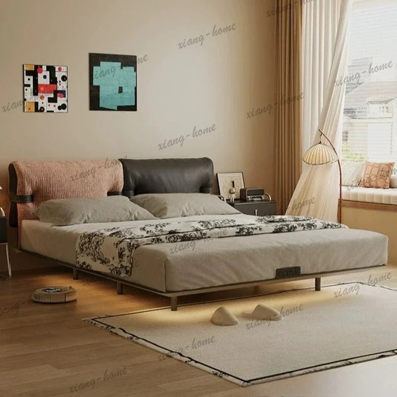FG Lit 180x200 200x220 Luxury Carbon Steel Leather Fabric Suspended Bed 2 People Wrought Iron Bedroom Beds and Bed Frames Furnit