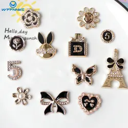 WFFNNKC 10-20Pcs Glitter Rhinestone Bowknot Flower Plane Patch Charms DIY Phone Hair Clip Jewelry Handmade Art Crafts Materials