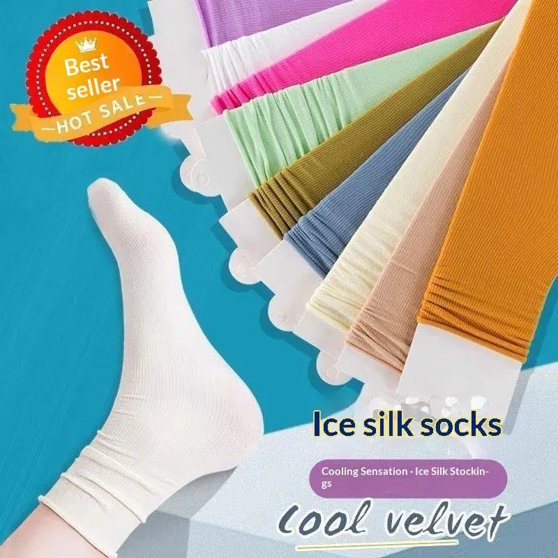 Sommer-Baumwollsocken, weiche, fröhliche, farbenfrohe Damen-Mittellange Socken, modischer Trend, atmungsaktive, lässige Socken in Bonbonfarben. – Detail 2