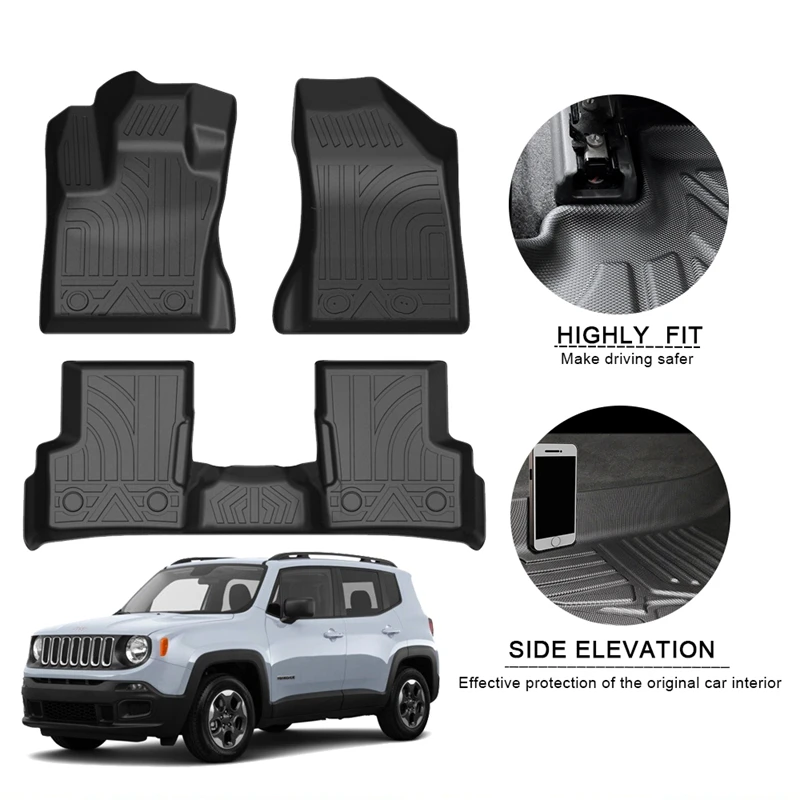 

Full Set Custom All Weather 3D TPE Carpet Floor Mat Usecar Mats 4 Pieces for Renegade 2015-2020 Car Floor Mats