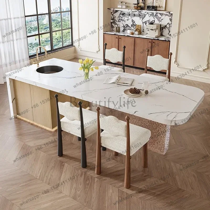 FG Wooden Fashion Dining Tables Coffee Shop Kitchen Restaurant Customizable Dining Tables Villa Home Furniture Mesa Comedor Lsdt