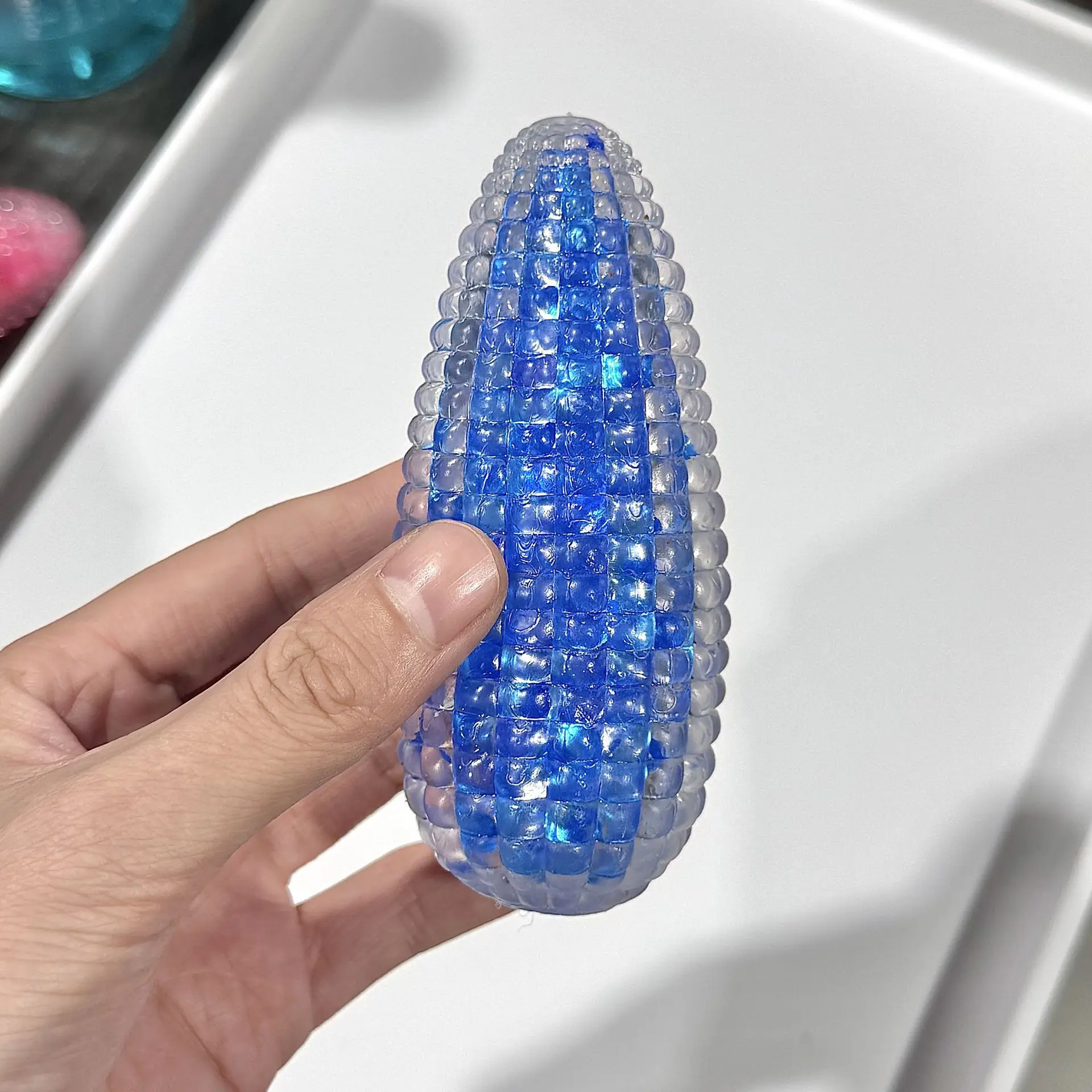 Taba squshy novidade vidro engraçado colorido cristal milho squeeze brinquedos sensoriais meninas crianças, adultos, escritório e memórias de festa