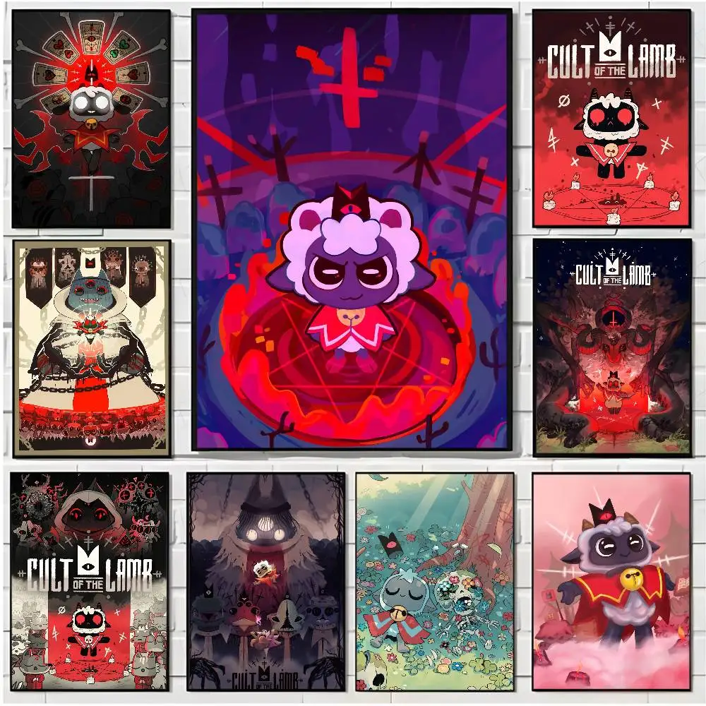

C-Cult Of The Lamb Game Poster HD art poster for home living room bar office decoration sticky, waterproof