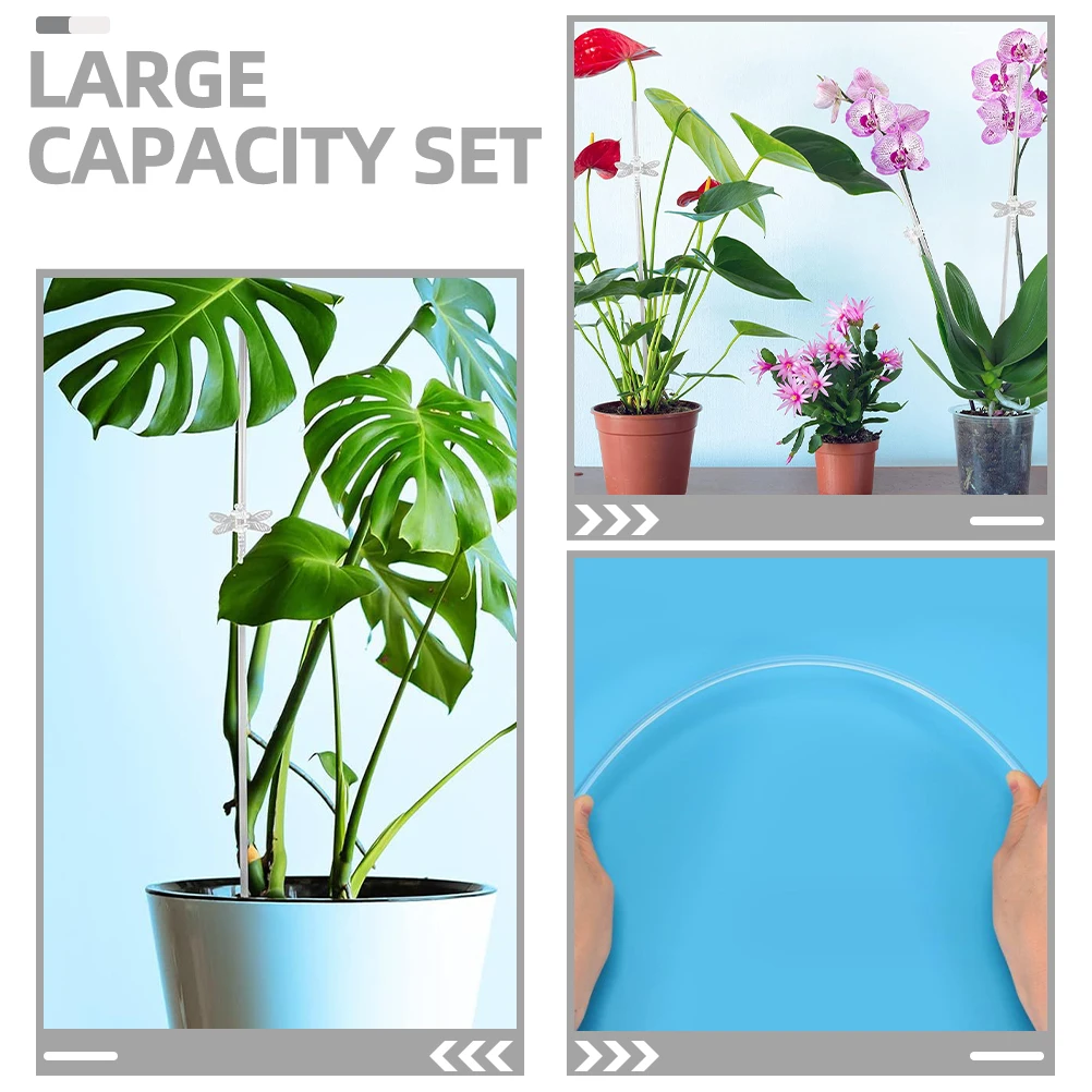 

20 Sets Acrylic Plant Stake Clear Vine Climbing Support Durable Garden Accessory Easy Install For Potted Flower Stem Support