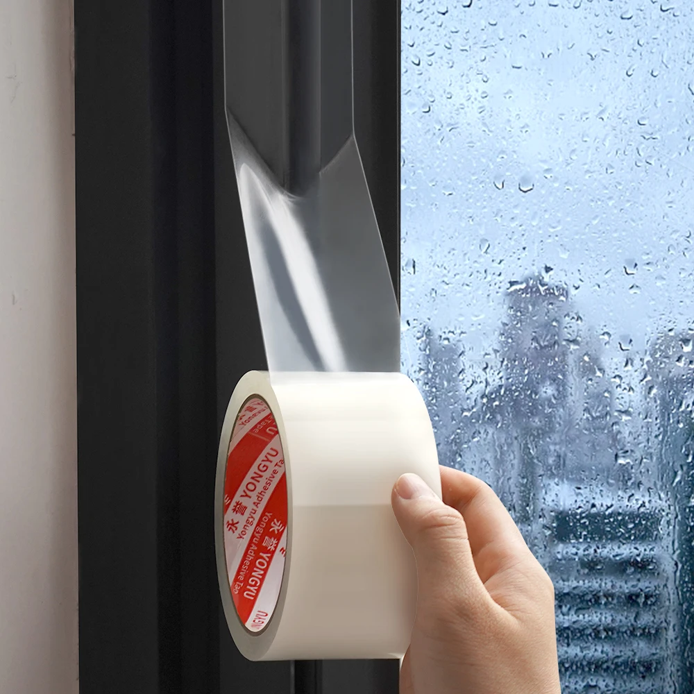 20m Window Weatherproof Seal Tape  Transparent  No-Residue Seal Film for Door and Window Ventilation Isolation, Self-Adhesive