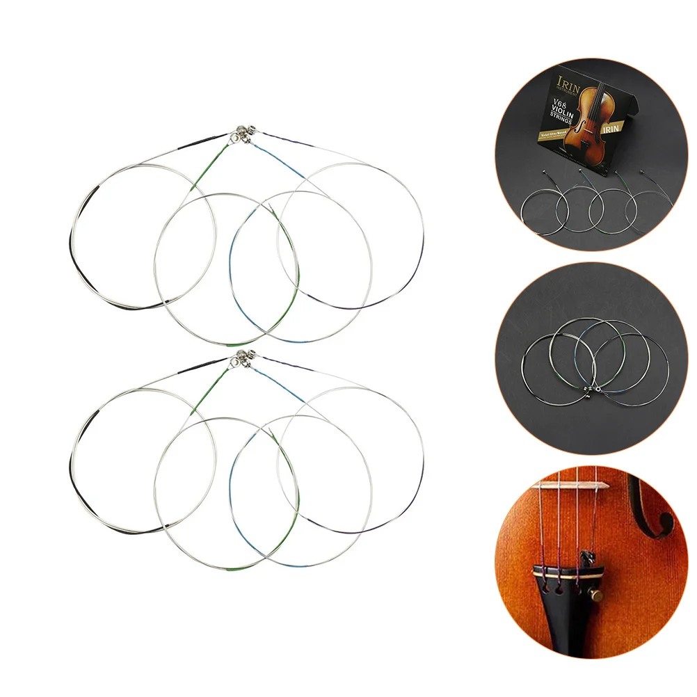 

8 Pcs Violin Strings Steel Cores Instruments Accessories Universal Parts Replacement Durable Premium Quality Resonant Sound