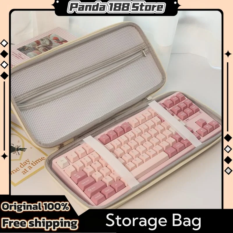 Mechanical Keyboard Storage Bag Pu Fabric Waterproof Dustproof Portable Large Capacity Fashion Minimalist Suitable 60/68/75/87