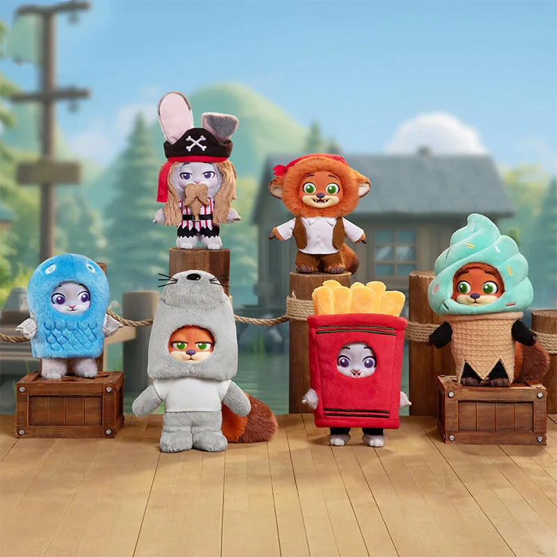 Nick Judy boîte aveugle Kawaii dessin animé fou Animal ville 2 déguisements jouets à la mode ornements pour filles décorations de bureau