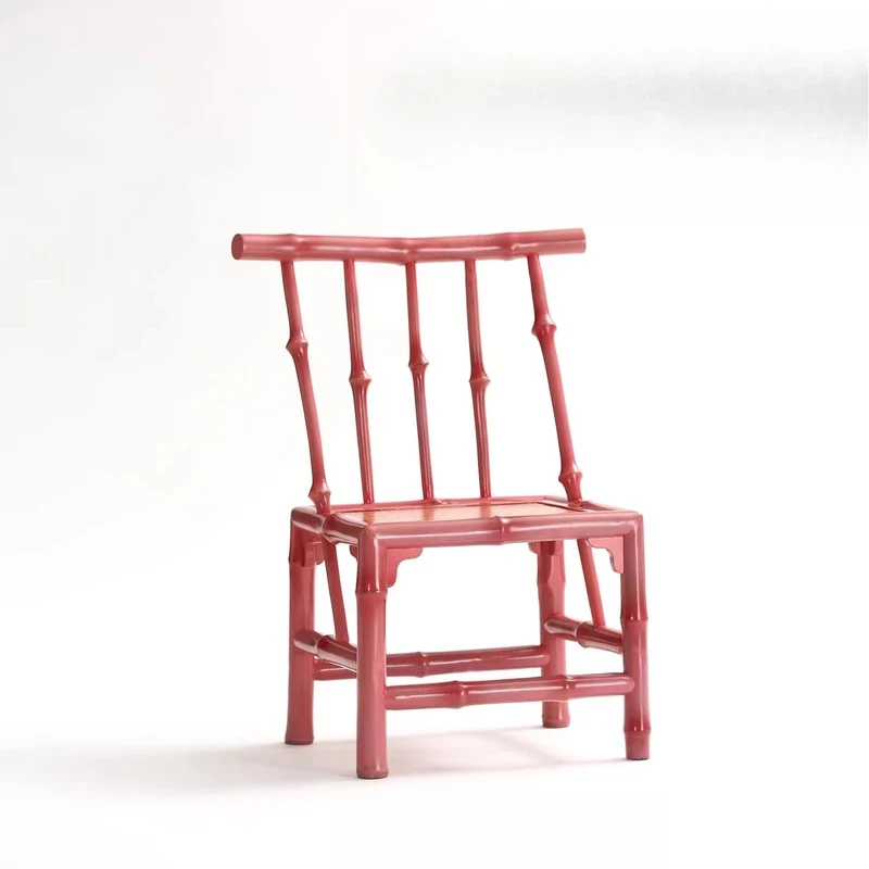 , New Red Back Short Tea Chair Xi Guang Pink Small Stool
