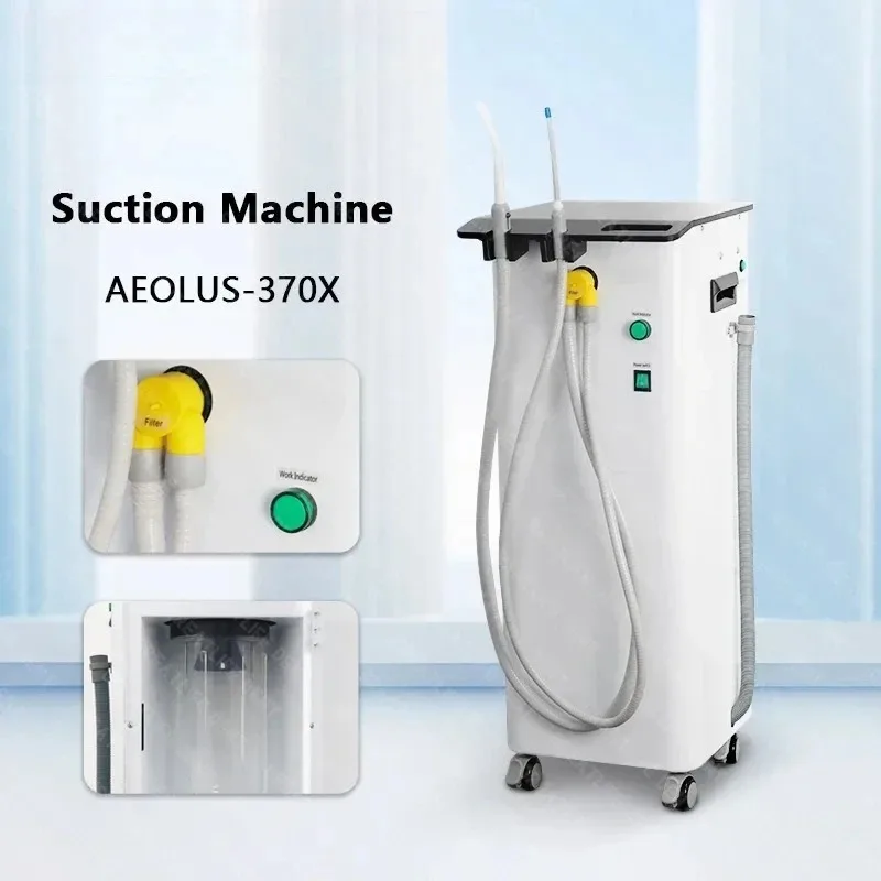 NEW 600W Suction Unit 300L Mobile Medical Vacuum Pump Saliva Ejector Aspirator
