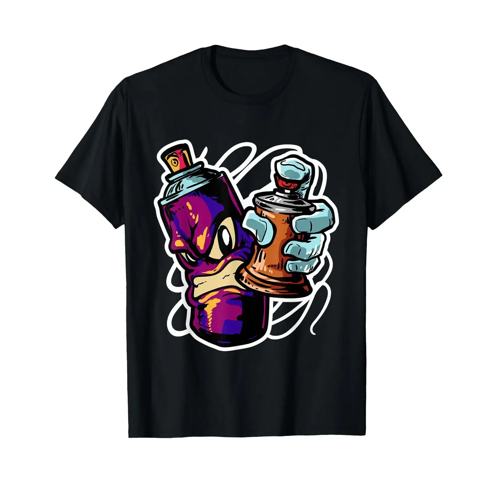Graffiti Sprayer Street Artist Fat Cap Spray Can T Shirt vintage Washed streetwear Versatile Unisex Stretched Stylish