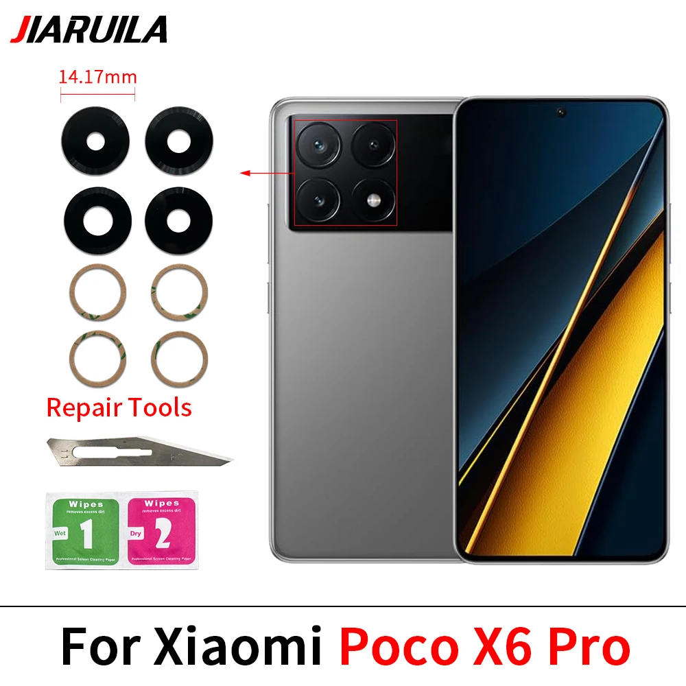 2Pcs/Lot, Camera Glass For Xiaomi Poco F5 F6 M5 M5s M6 X5 X6 Pro 4G 5G Rear Back Camera glass Lens With Adhesive