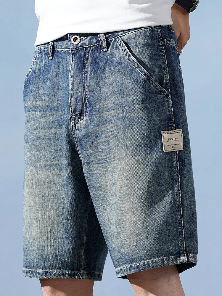 Sommer Neue männer Dünne Kurze Jeans Mode Koreanische Gerade Ausgestattet Vintage Waschen Denim Shorts Lose Männliche Kleidung