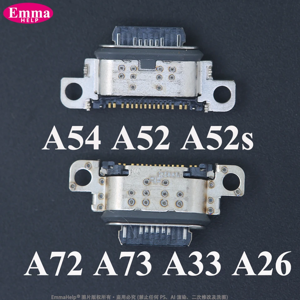 10 piezas de conector de puerto de carga USB original para Samsung A52 A72 A53 A35 A55 A33 A32 A23 A13 A34 A25 A52s A04 A05 A15 2