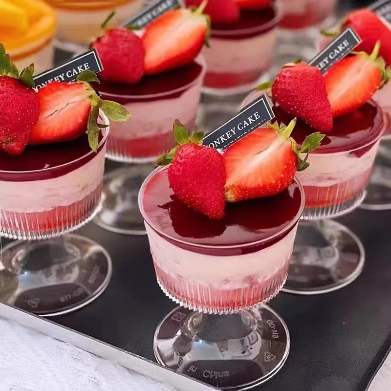

1pcs Disposable Dessert Cup Plastic Ice Cream Cup Wine Cup Fruit Ice Cream Pudding Wedding Party Decoration Home Tableware