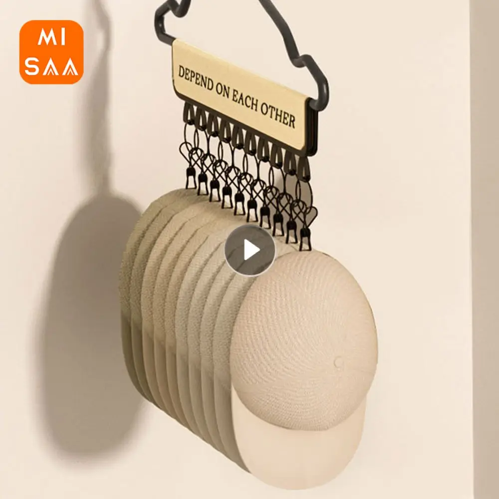 Hook Storage Large Capacity Non-woven Fabric + Iron Clothes Storage Hat Storage Rack Adjustable Easy To Use Black