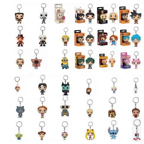 FUNKO POP New Frozen Keychain Toy Story Wall-E   Minions Dragon Ball Naruto One Piece Action Figure Toy Kids Gifts