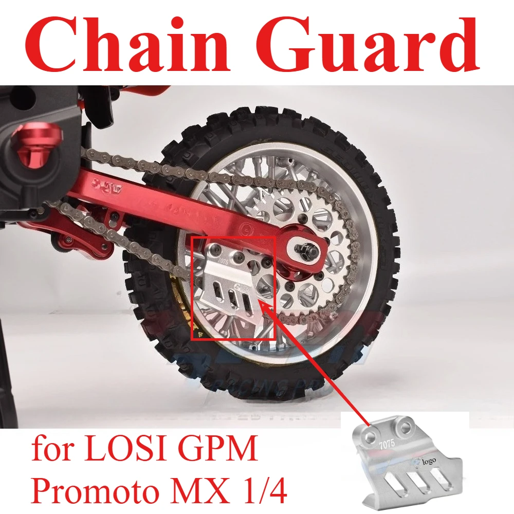 RC Motorcycle Upgrade Spare Parts 7075 Aluminum Alloy Chain Guard for LOSI GPM Promoto MX 1/4 custom size Replacement Accessory