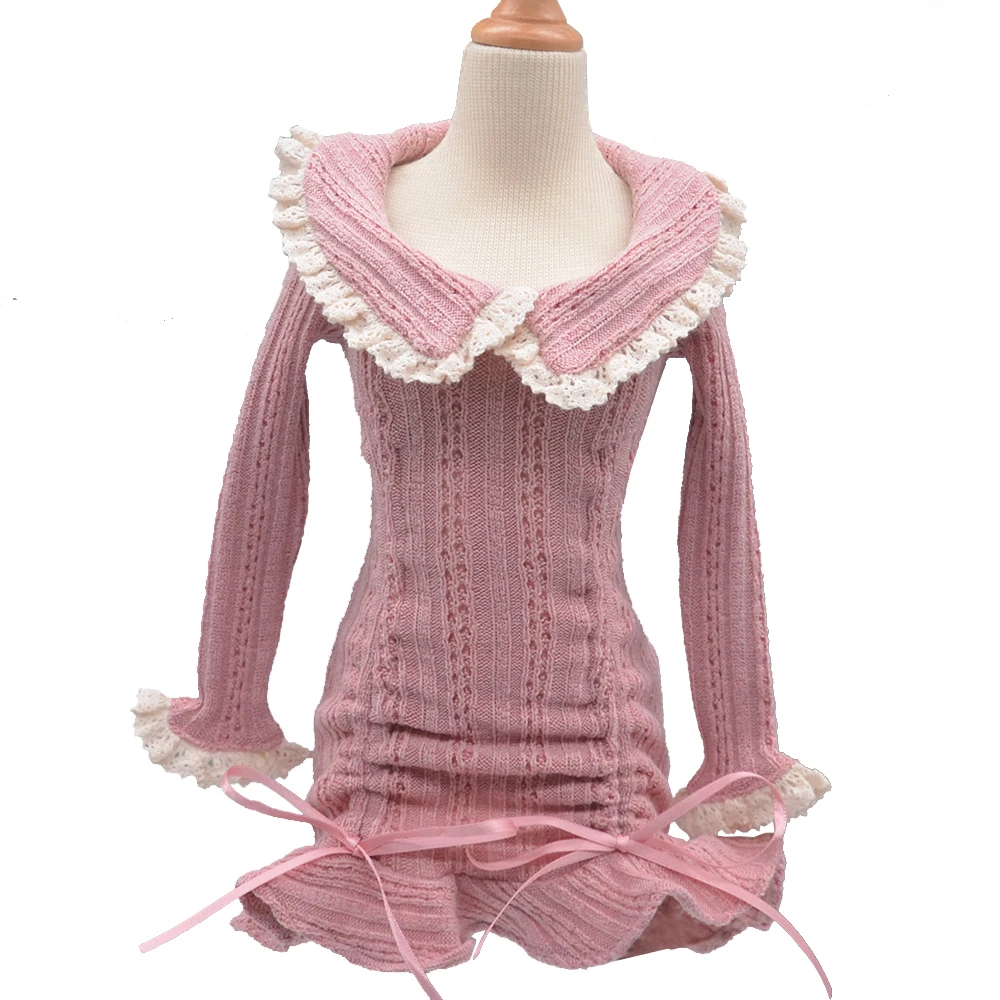 

Подходит для кукол BJD 1/3 1/4. Модное кружевное платье с большим воротником. Игрушки. Подарок.