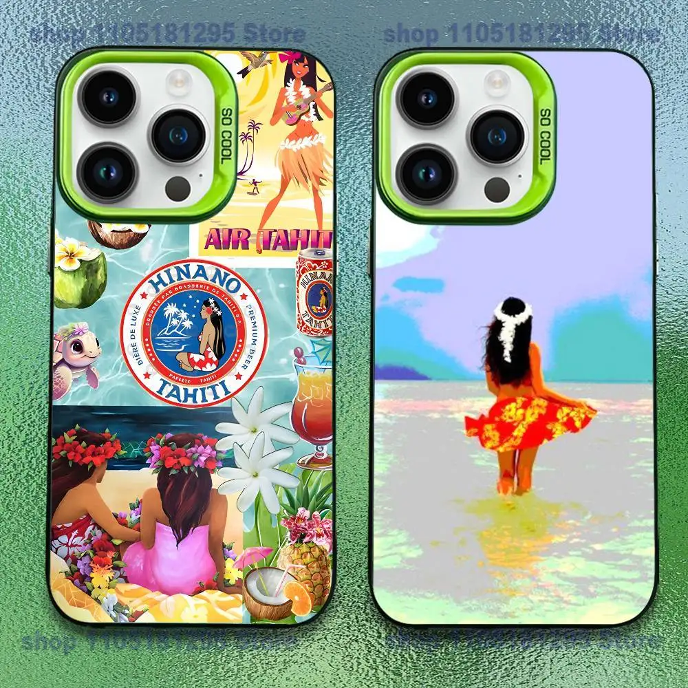 

Hinano Tahiti Girl Beach Phone Case For iPhone 17,16,15,14,13,12,11,Pro,Max,Plus,Mini,SE Anti Fall Green Matte Hard Bumper