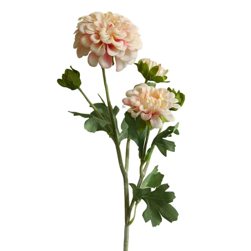 53cm 5 Head Feel Artificial Dahlia Flower Moisturizing Indoor Home Decoration Flower Fleur Artificielle Decoration