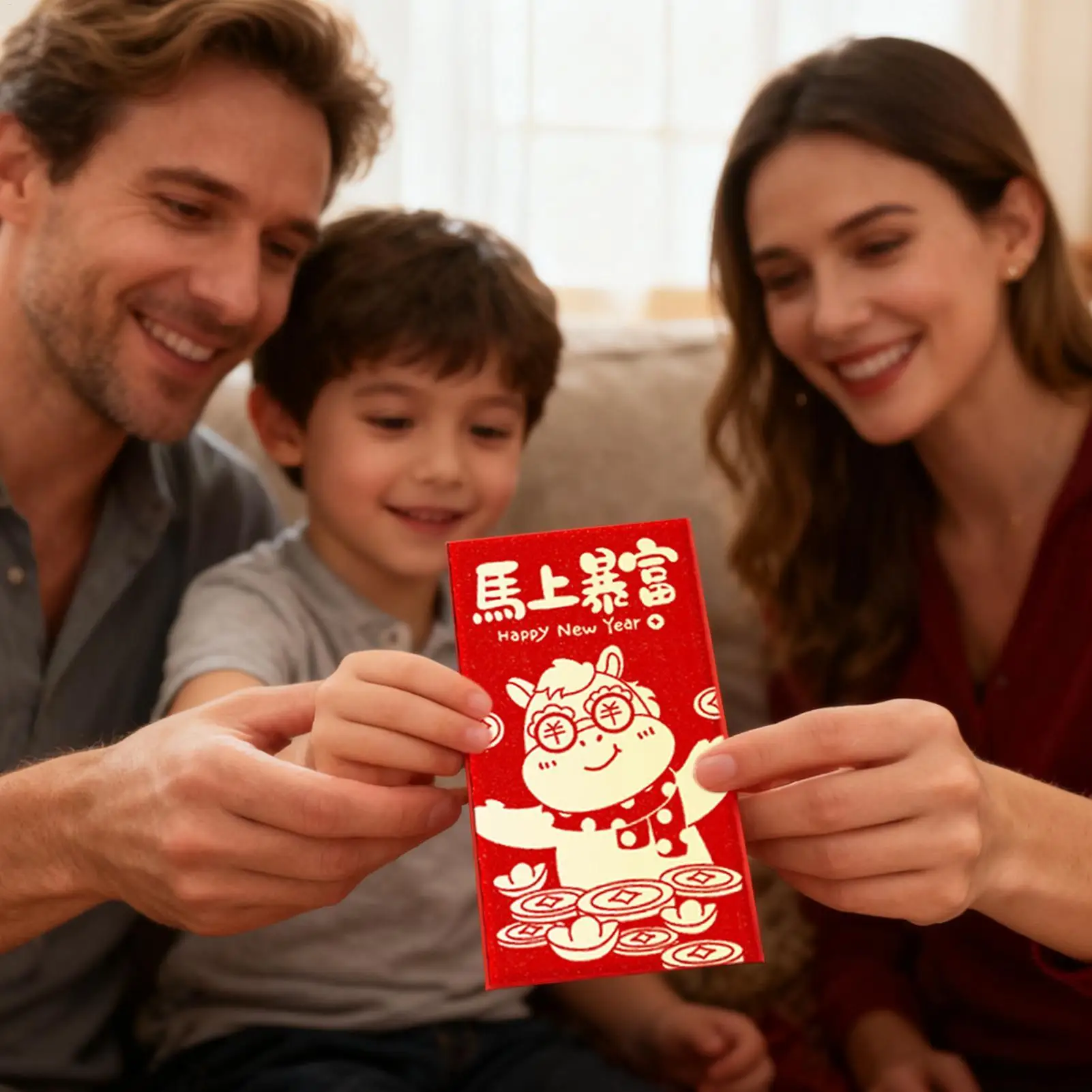 Sobre rojo chino 2026 paquetes de dinero para celebración del Festival de Primavera de 6 piezas paquetes de dinero del año del caballo para amigos